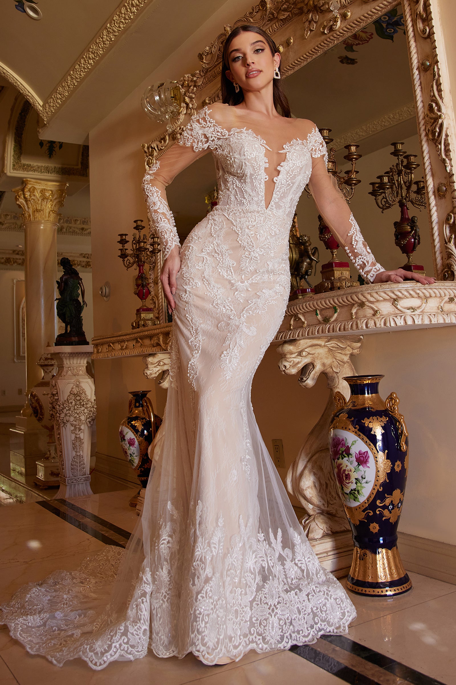 Bohemian Lace Mermaid Gown A1022 by Andrea & Leo - Elegant Beach Wedding Dress for Brides, Evening Gowns & Special Occasions