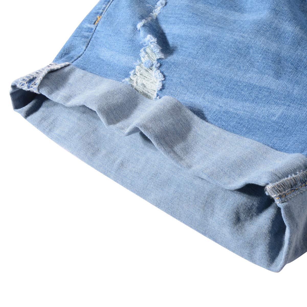 Vanberfia Women's Stretchy Denim Mid Rise Jean Shorts with Pockets - Comfortable & Stylish Casual Shorts for Summer, Travel, and Everyday Wear