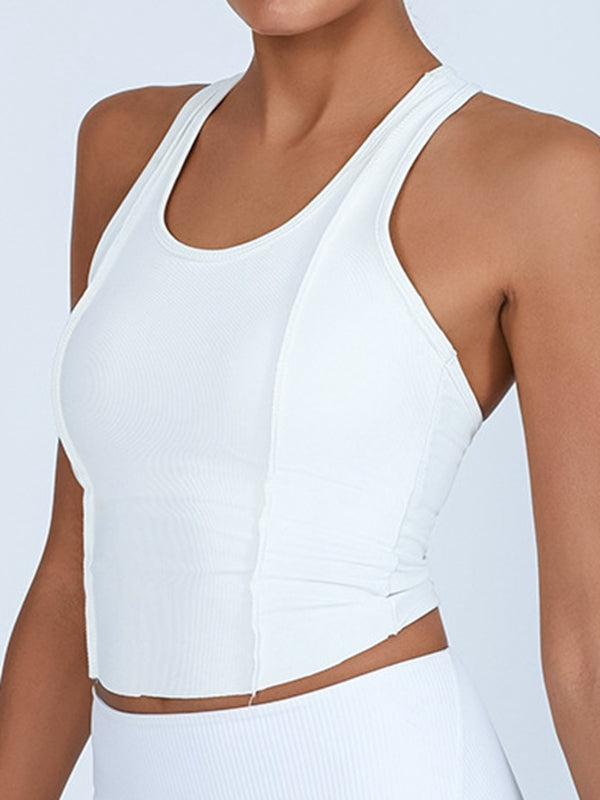 ZASUWA Women's U Neck Backless Tank Top - Sexy Sleeveless Cami for Summer, Beach, and Party Wear