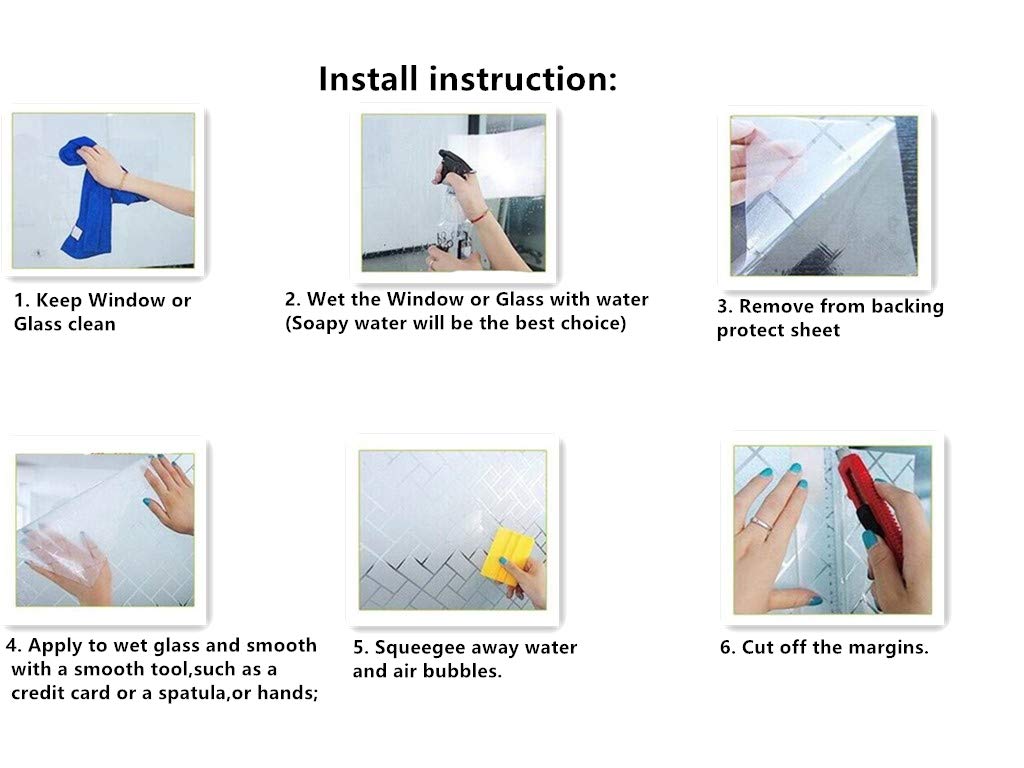 J4U Underwater Ocean Window Film - Static Cling Privacy Decorative Sticker for Bathroom, Home, Kitchen & Office - No Glue Needed, Heat Control - 17.7