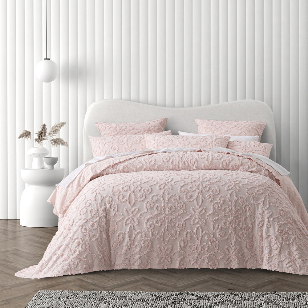 Ella Blush King Size Bedspread Set - Soft Luxury Bedding for Master Bedroom | Perfect for Home Decor, Guest Room & Cozy Nights