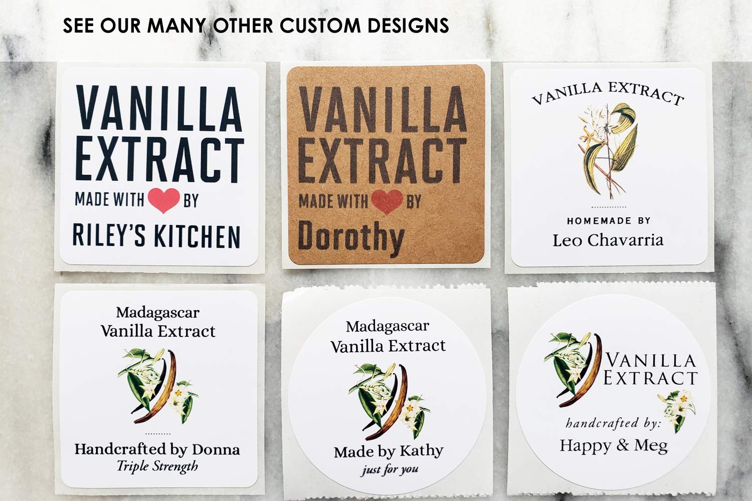 Handmade Personalized Vanilla Extract Labels 2x2