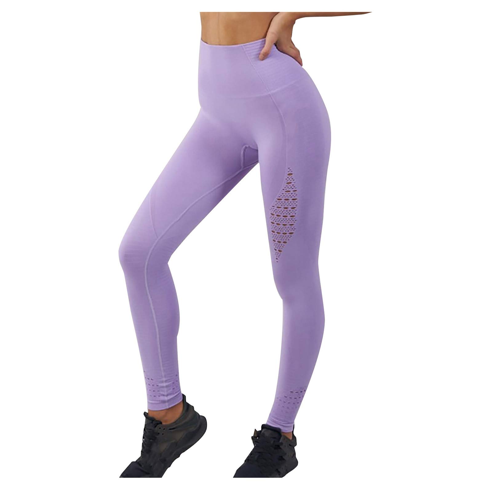 Breathable Hollow Yoga Pants for Women - High Waisted Butt Lifting Workout Leggings for Fitness, Running & Yoga | Comfortable & Stylish Activewear for Gym & Lounge