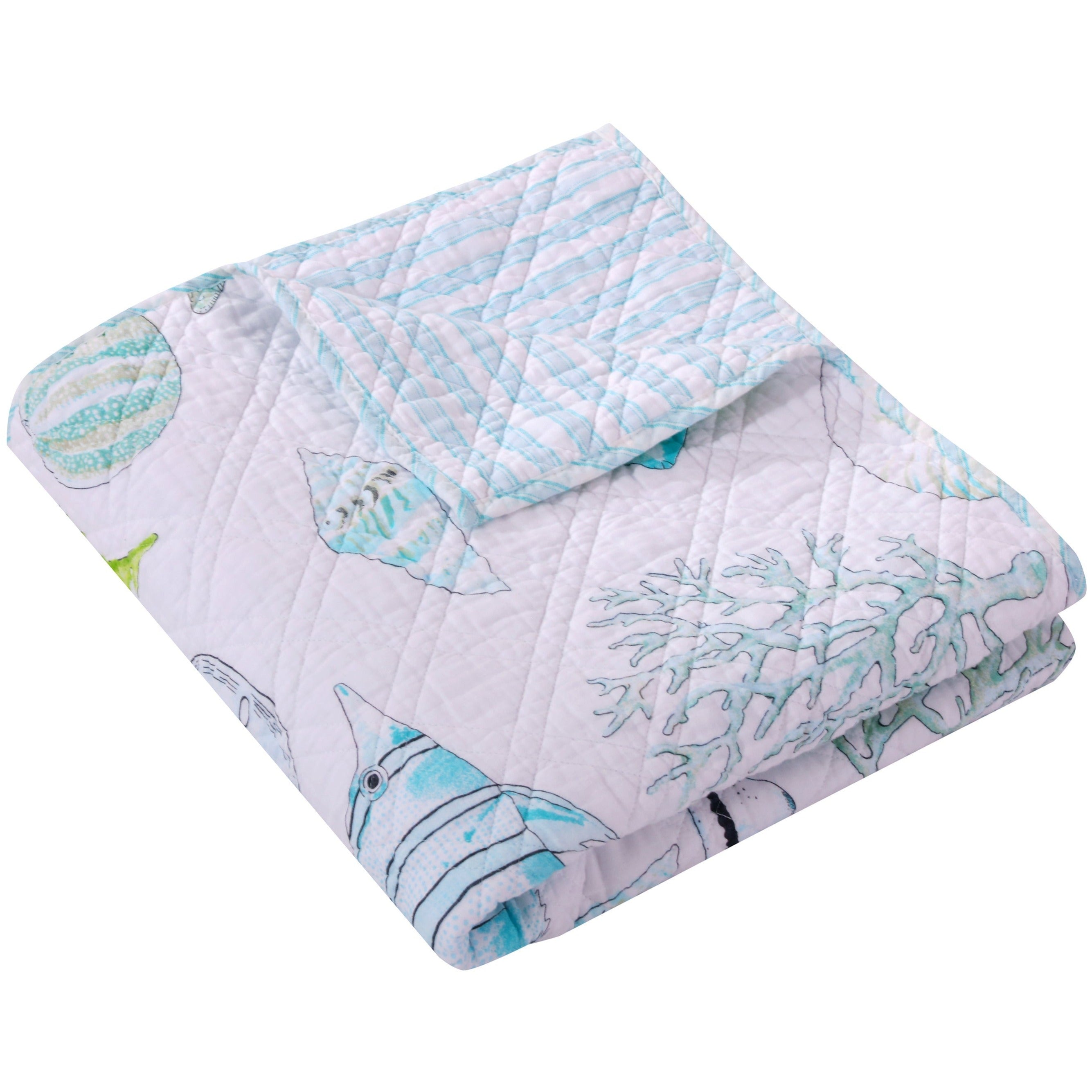 Biscayne Quilted Throw Blanket - Soft Cozy Lightweight Bedspread for Sofa, Bed & Couch - Perfect for Winter Nights, Movie Time & Home Decor