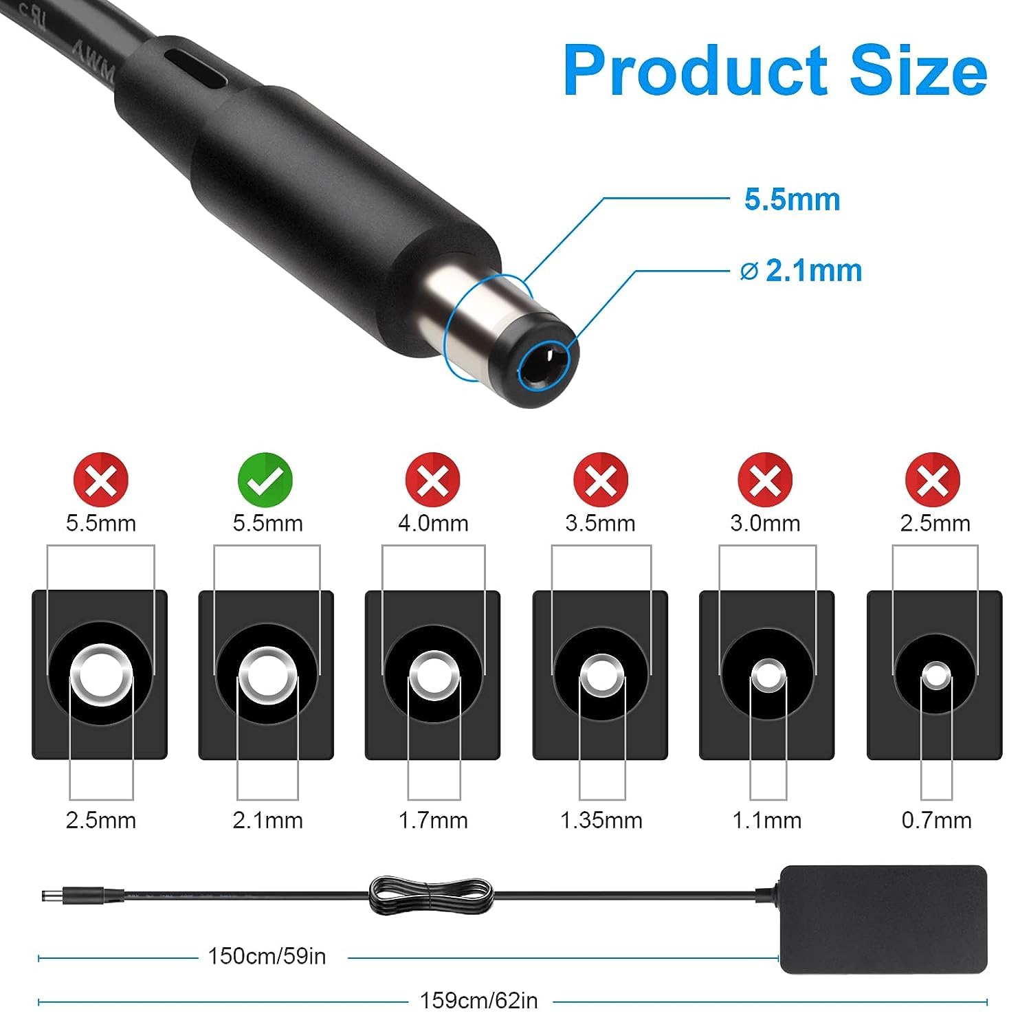 12V 5A 60W Power Supply Adapter, AC 100-240V to DC 12V 5A Converter with 5.5mm x 2.1mm Jack - for CCTV Security Cameras, DVR Systems, LED Strip Lights - UK 3-Pin Plug (Ideal for Home & Office Security Setup)