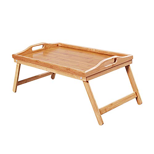 RoyalHouse Premium Bamboo Bed Tray with Folding Legs - Portable Breakfast Lap Tray for Eating, Working & Reading in Bed - Perfect for Home, Office & Travel Use
