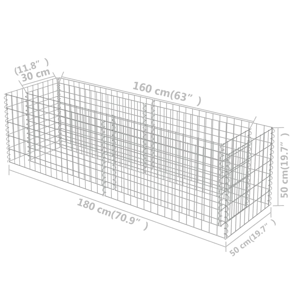 Galvanized Steel Gabion Raised Bed - 70.9