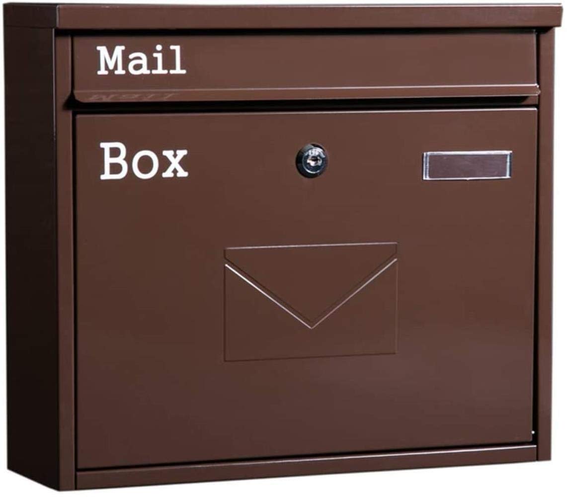 Lockable Wall Mounted Mailbox - Waterproof Retro Letter Box for Villa, Office & Home - Secure Newspaper & Magazine Holder - Perfect for Outdoor Use (Color: A)