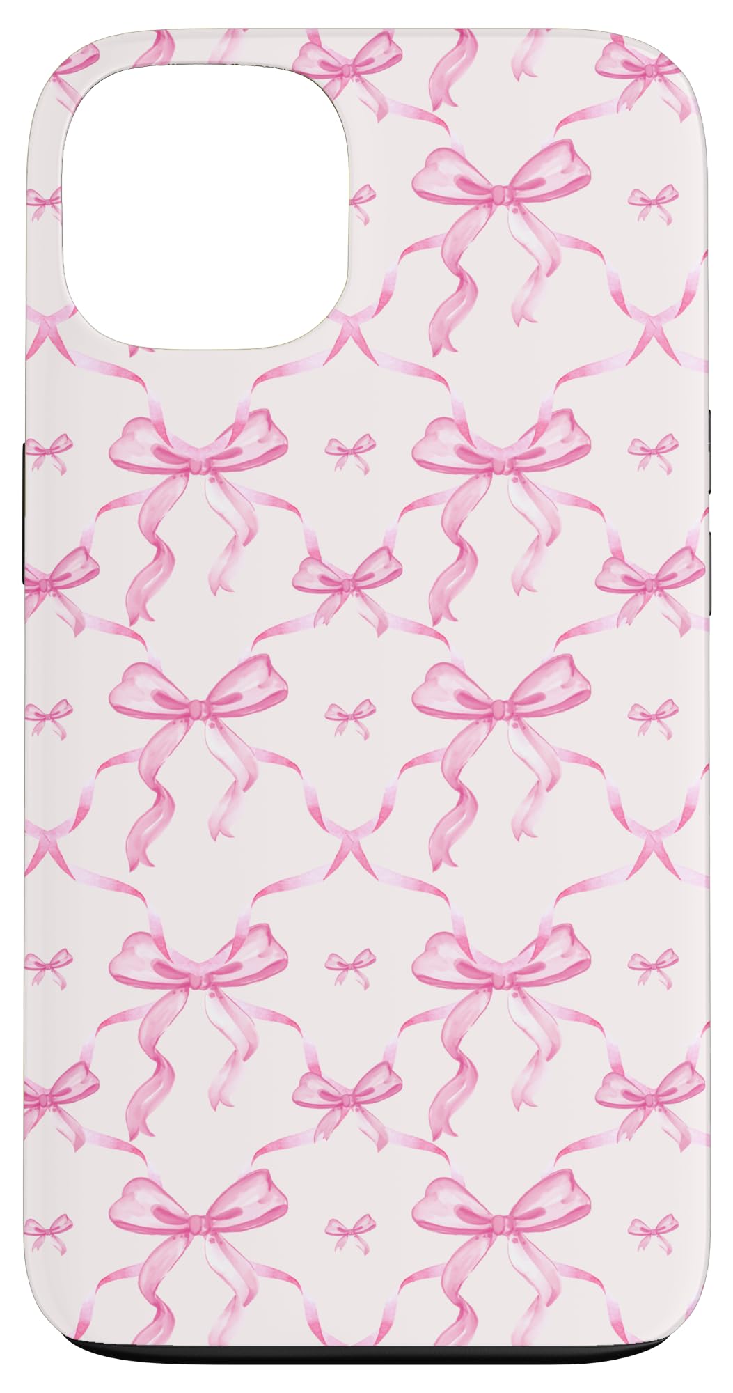 iPhone 13 Case with Pink Ribbons & Bows Watercolor Design - Slim Protective Cover for Women Girls | Perfect Gift for Birthday, Valentine's Day & Everyday Use