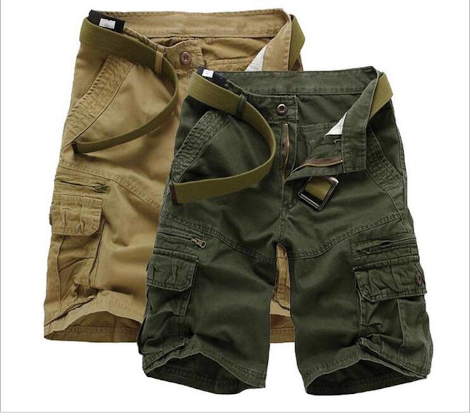 Men's Military Style Combat Cargo Shorts - Cotton Tactical Shorts with Multiple Pockets for Outdoor, Hiking & Casual Wear (No Belt Included)