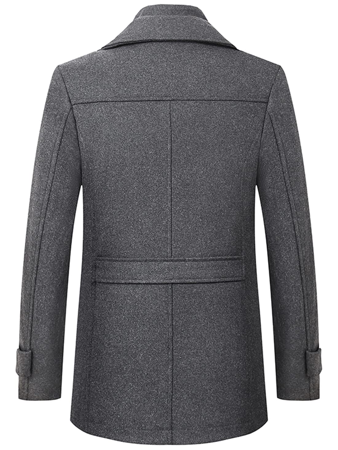 Stylish Men's Winter Wool Blend Single Breasted Military Peacoat Jacket - Warm & Fashionable Outerwear for Cold Weather, Office, and Casual Outings