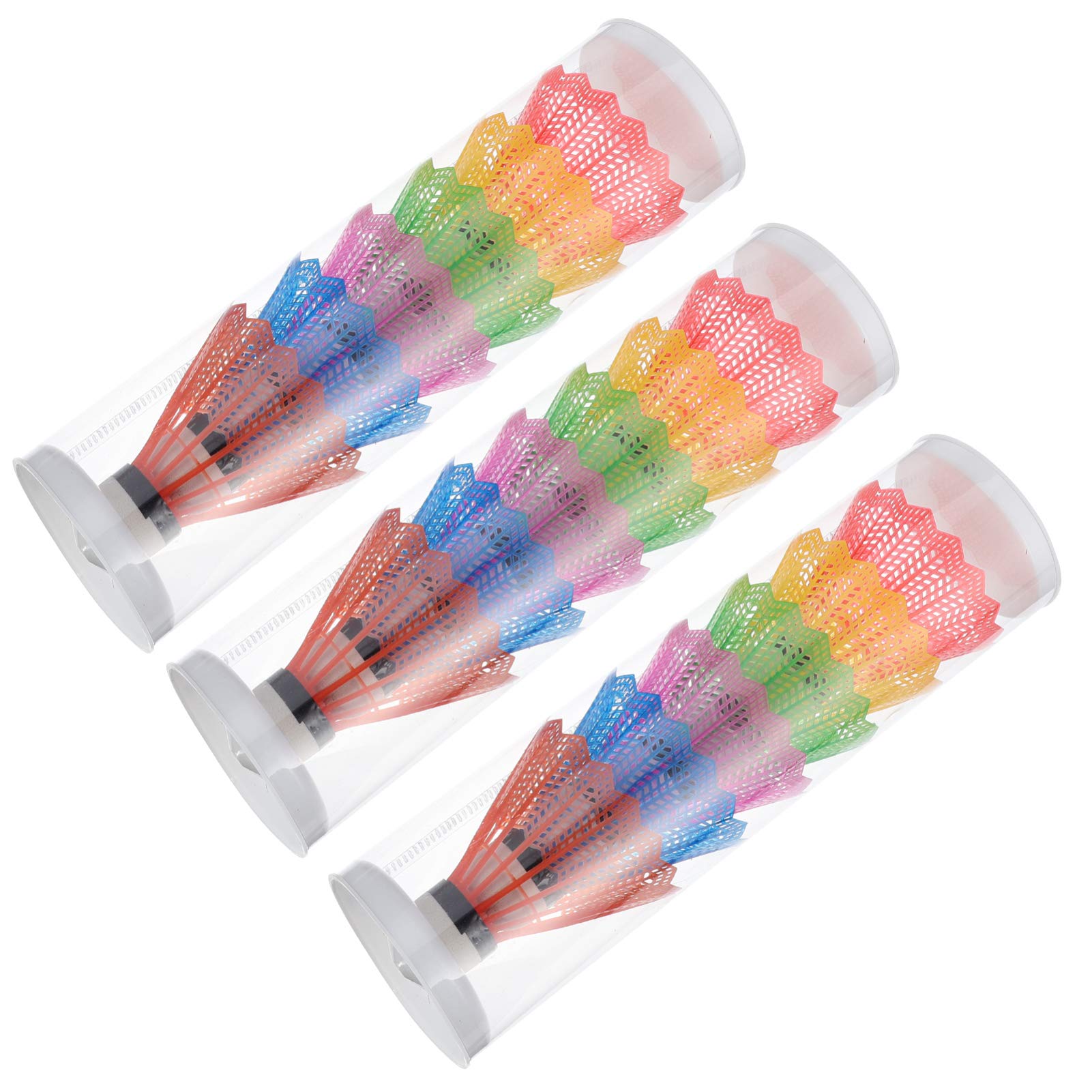 Garneck 18-Pack Nylon Badminton Shuttlecocks - Durable Plastic Birdies for Training & Competition - Colorful Featherless Shuttlecocks for Indoor/Outdoor Play - Perfect for Backyard Games, Gym Class & Family Sports Activities
