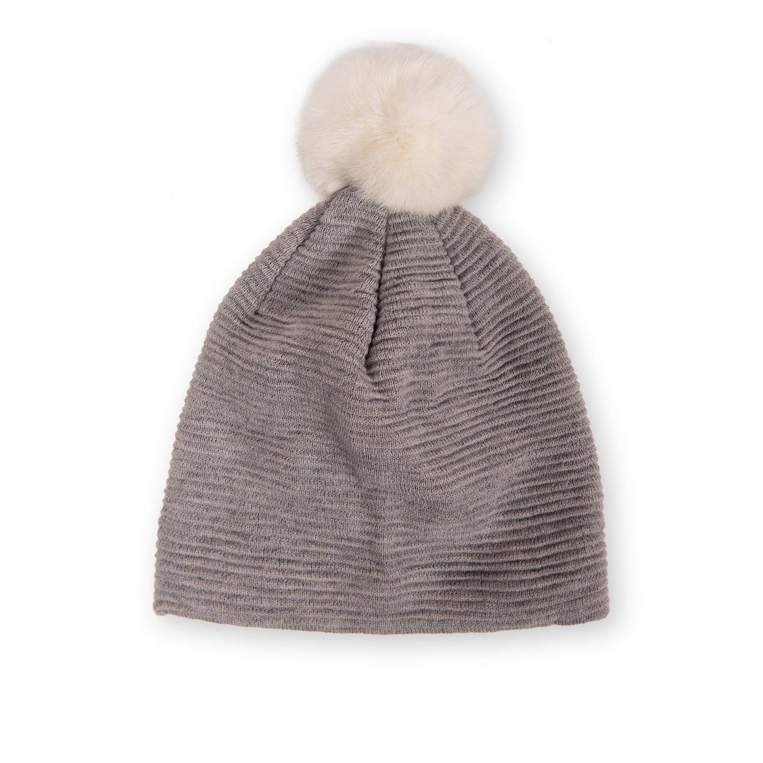 Loren Beanie Hat for Men & Women - Soft Winter Knit Beanie in Grey & White - Warm Unisex Skull Cap for Cold Weather, Outdoor Activities, and Casual Wear