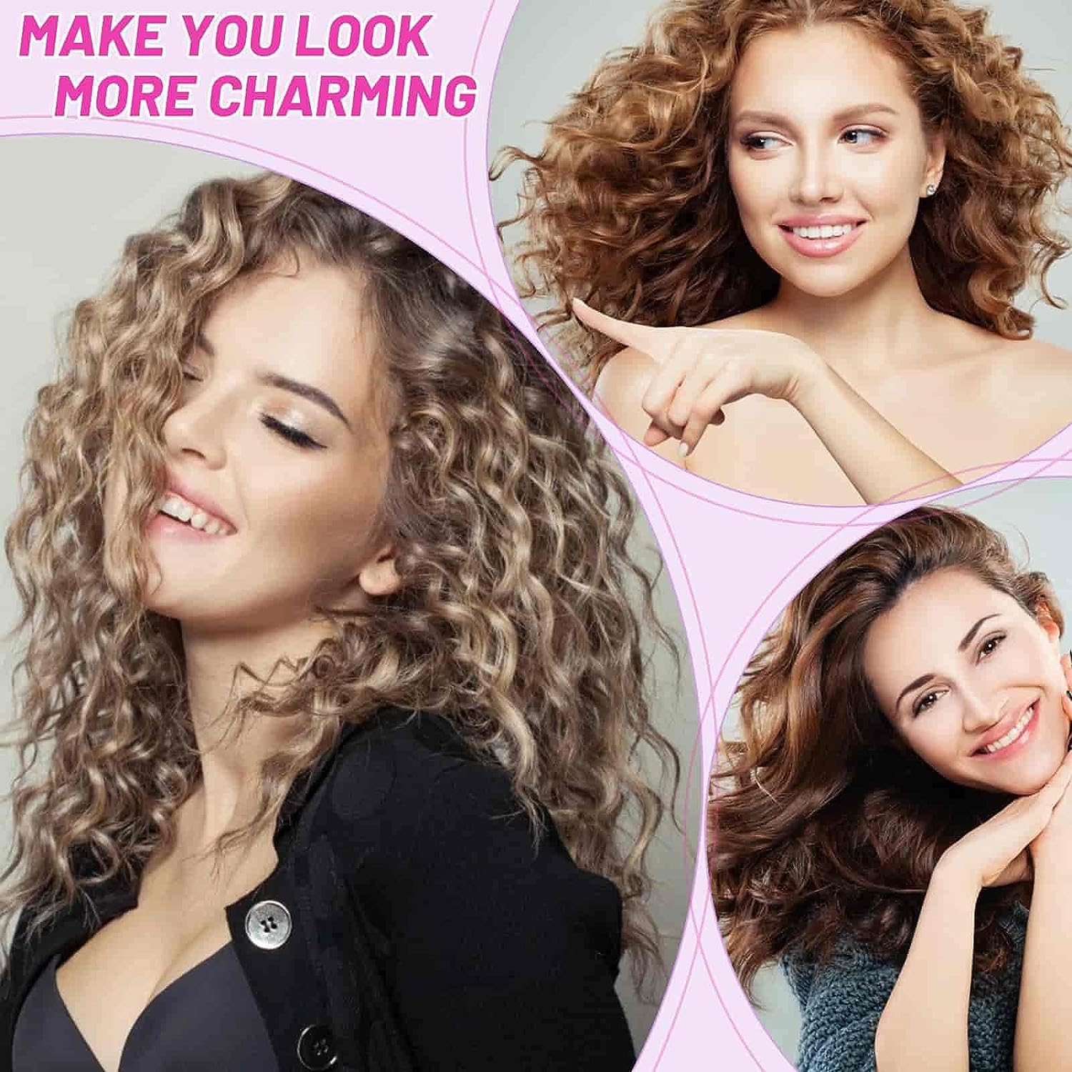 SIYAA 24Pcs Hair Curlers Set - Self Grip Rollers & Stainless Steel Duckbill Clips for Women & Girls | Perfect for Home Styling, Salon Use & Special Occasions
