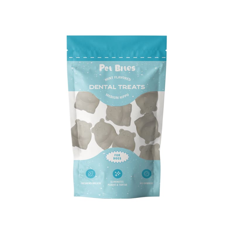 Premium Dental Dog Treats for Medium Dogs - Pet Bites Milk Flavor Hippo Shape Chews (200g) - Promotes Oral Health & Fresh Breath - Perfect for Training Rewards and Daily Teeth Cleaning
