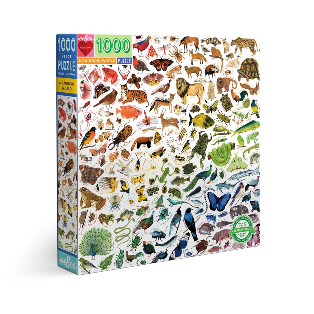 eeBoo A Rainbow World 1000 Piece Jigsaw Puzzle - Colorful Educational Puzzle for Adults & Kids - Perfect for Family Game Night & Stress Relief