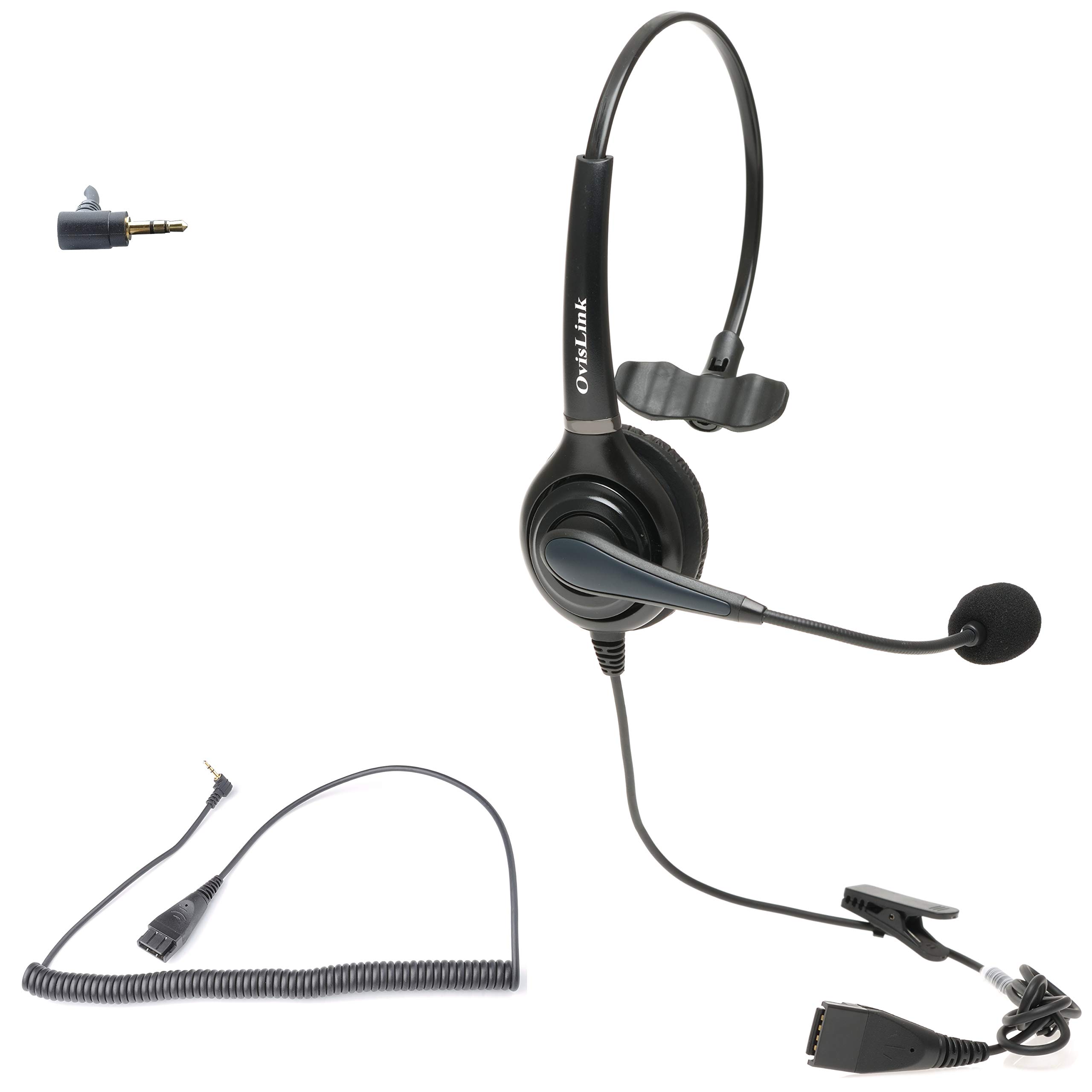 Professional Noise Canceling Headset for Cisco SPA501G, SPA502G, SPA504G, SPA508G, SPA509G Business Phones | HD Voice Quality, 2.5mm Quick Disconnect Cord | Perfect for Call Centers, Office & Remote Work