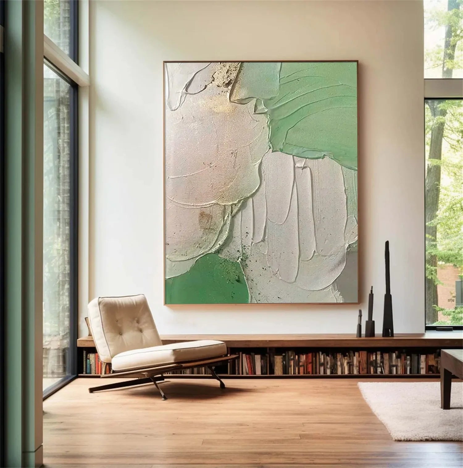 Blue & Green Abstract Wall Art Canvas Print #BG082 - Modern Home Decor for Living Room, Bedroom & Office