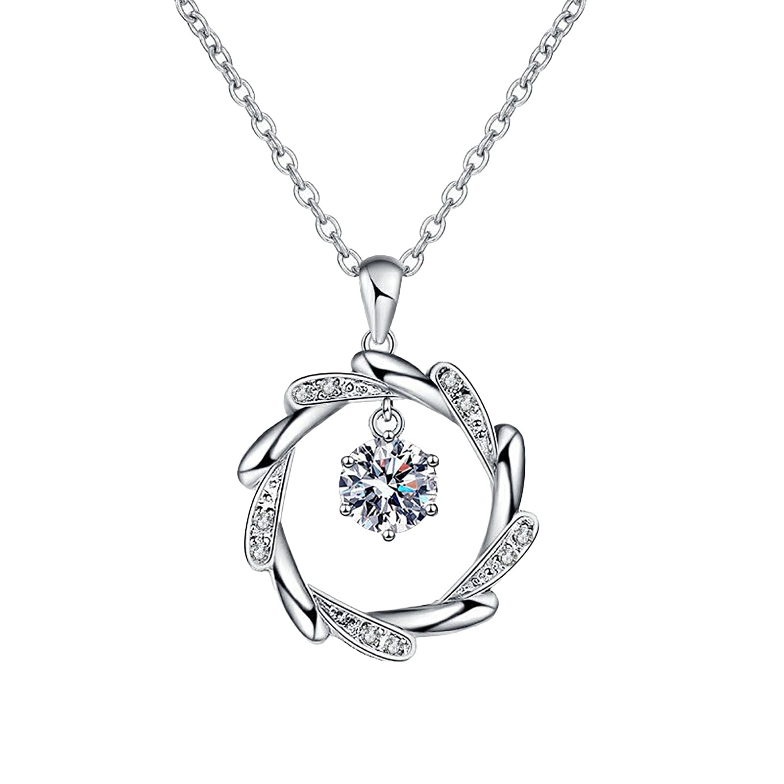 Shiusina Twinkling Heart Angel Pendant Necklace - Sterling Silver Collarbone Chain for Women | Valentine's Day Gift, Anniversary Jewelry, Romantic Date Night Accessory