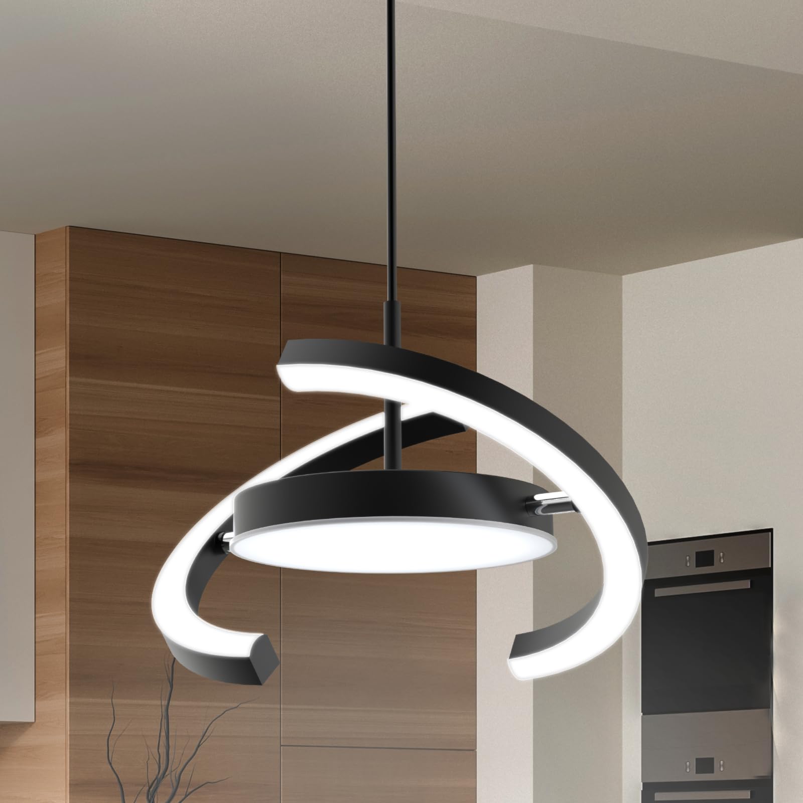 FIMEI LED Pendant Light Fixture - Dimmable 3000-6000K Adjustable Hanging Chandelier with Saturn Ring Design for Dining Room, Kitchen Island, Living Room, Bedroom & Entryway - Modern Lighting for Home Decor & Interior Design