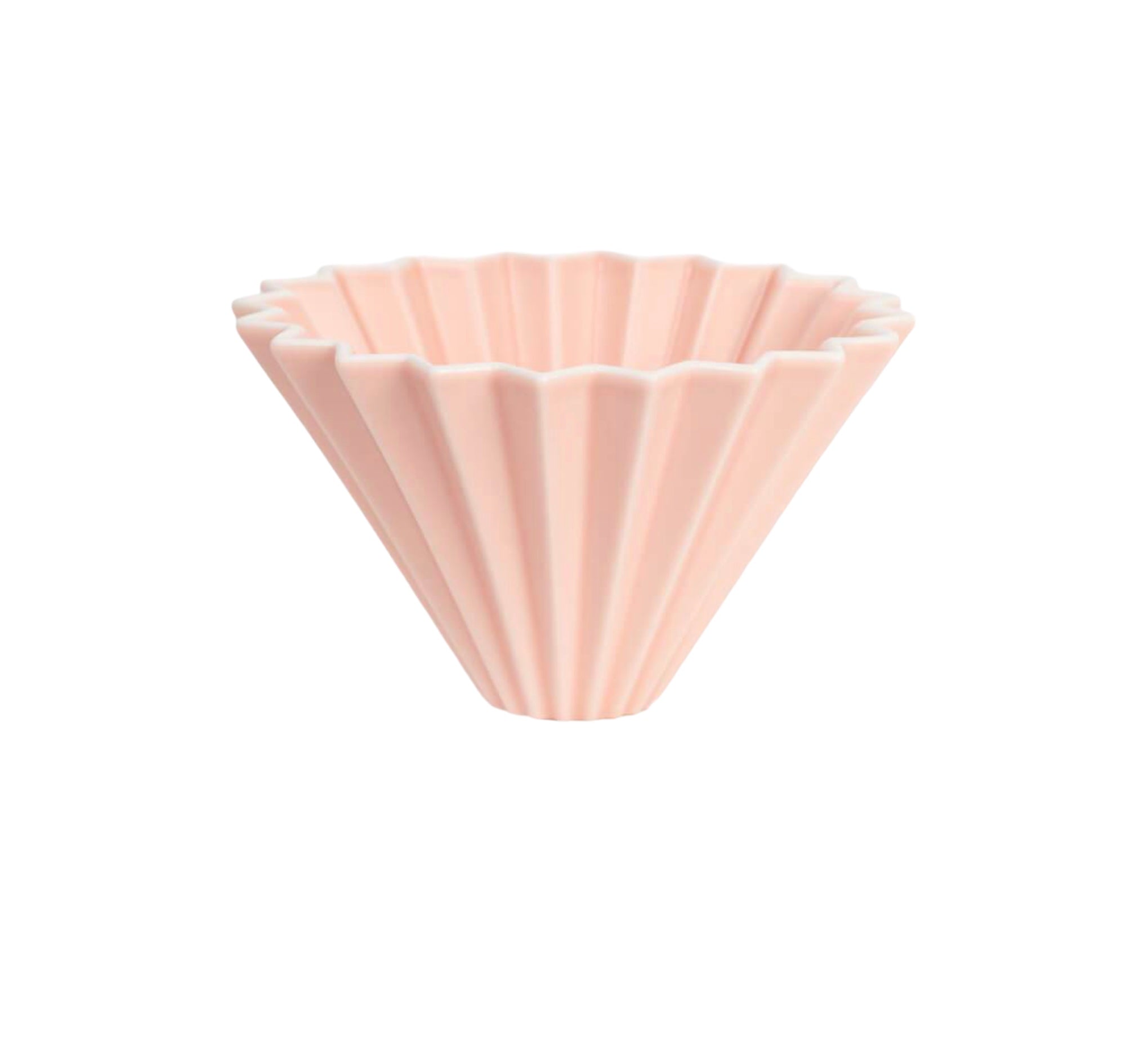 ORIGAMI Ceramic Coffee Dripper - Matte Pink Pour Over Coffee Maker for Specialty Brewing | Perfect for Home, Office & Specialty Coffee Shops