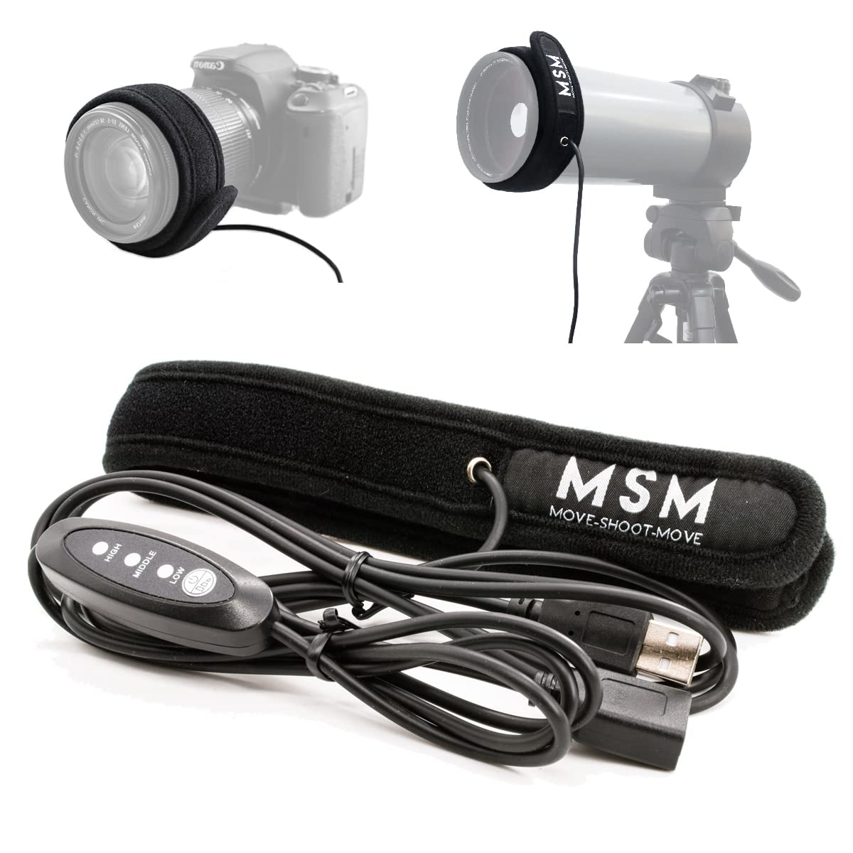 **350mm Lens Warmer with Cold-Resistant Cable (-25℃) - Anti-Dew, Anti-Fog Heater Strip for Telescopes & Cameras | Ideal for Astrophotography, Outdoor Photography & Cold Weather Shooting**