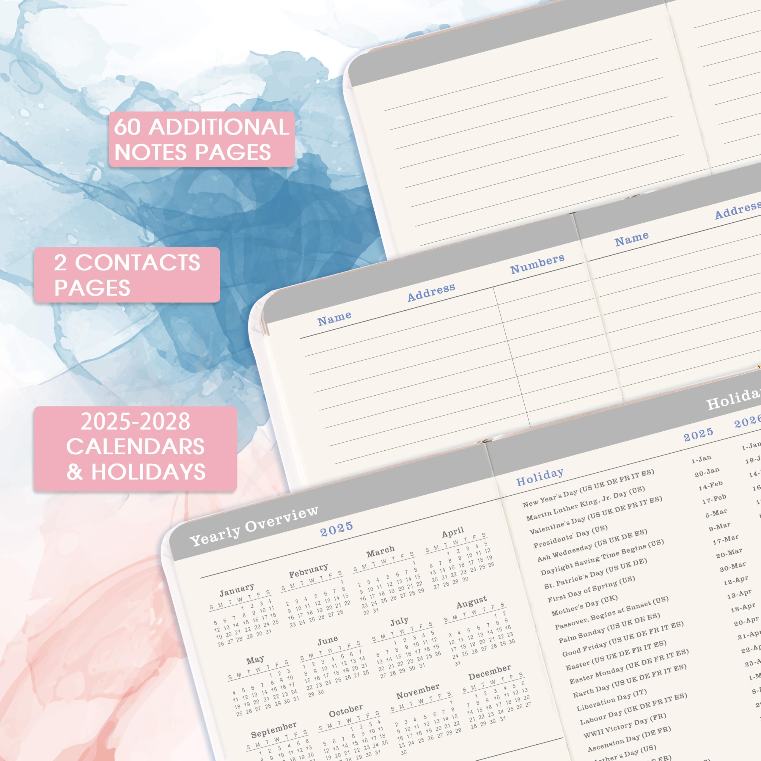 2025-2028 Pocket Planner - 3.5 Year Calendar from July 2025 to June 2028 | 6.3