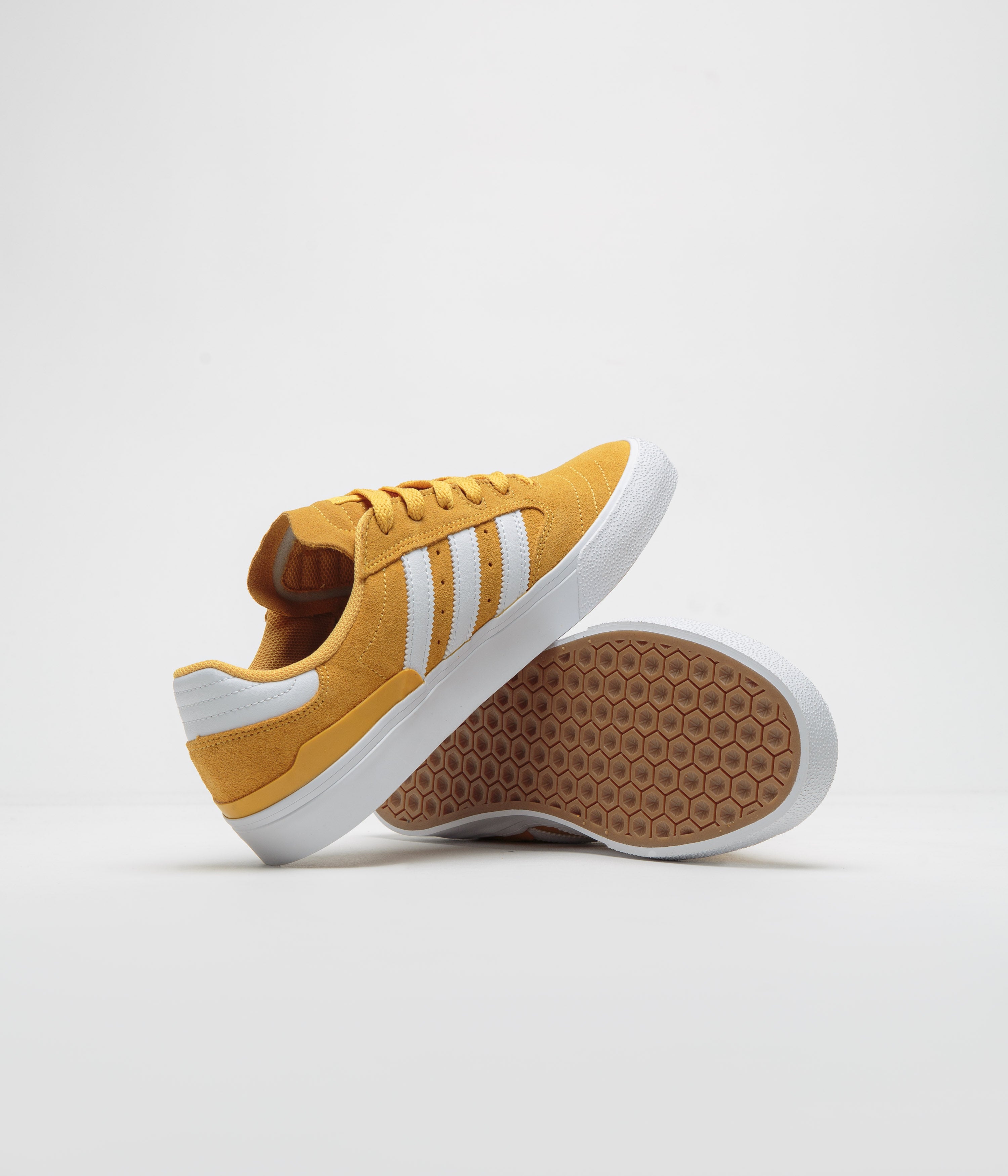 Adidas Busenitz Vulc II Skate Shoes - Preloved Yellow/FTWR White/Gold Metallic - Men's High-Performance Sneakers for Skateboarding & Streetwear Fashion