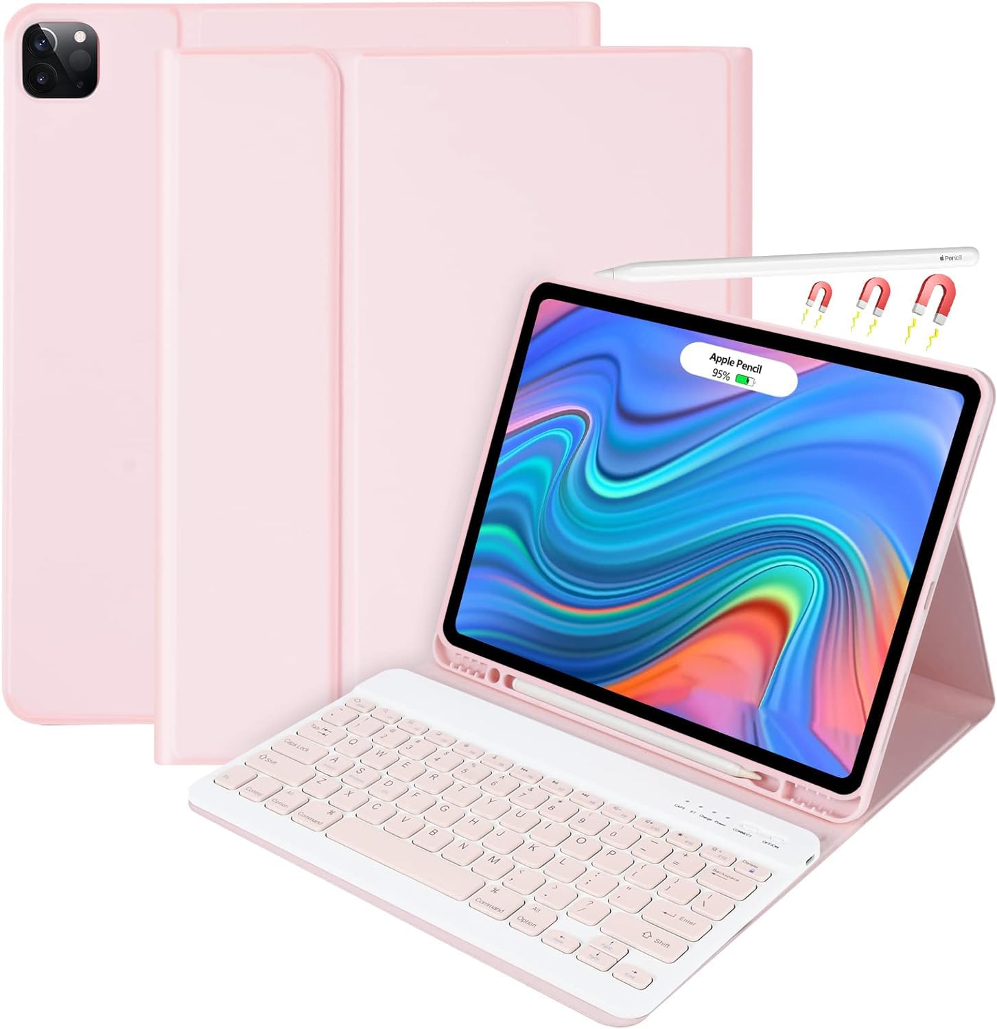 Besky Wireless Detachable Keyboard Case for iPad Air 13 (M2) 2024 & iPad Pro 12.9 inch (5th/6th Gen) - Auto Sleep/Wake Function, Backlit Keys | Perfect for Work, Travel & Home Office Use