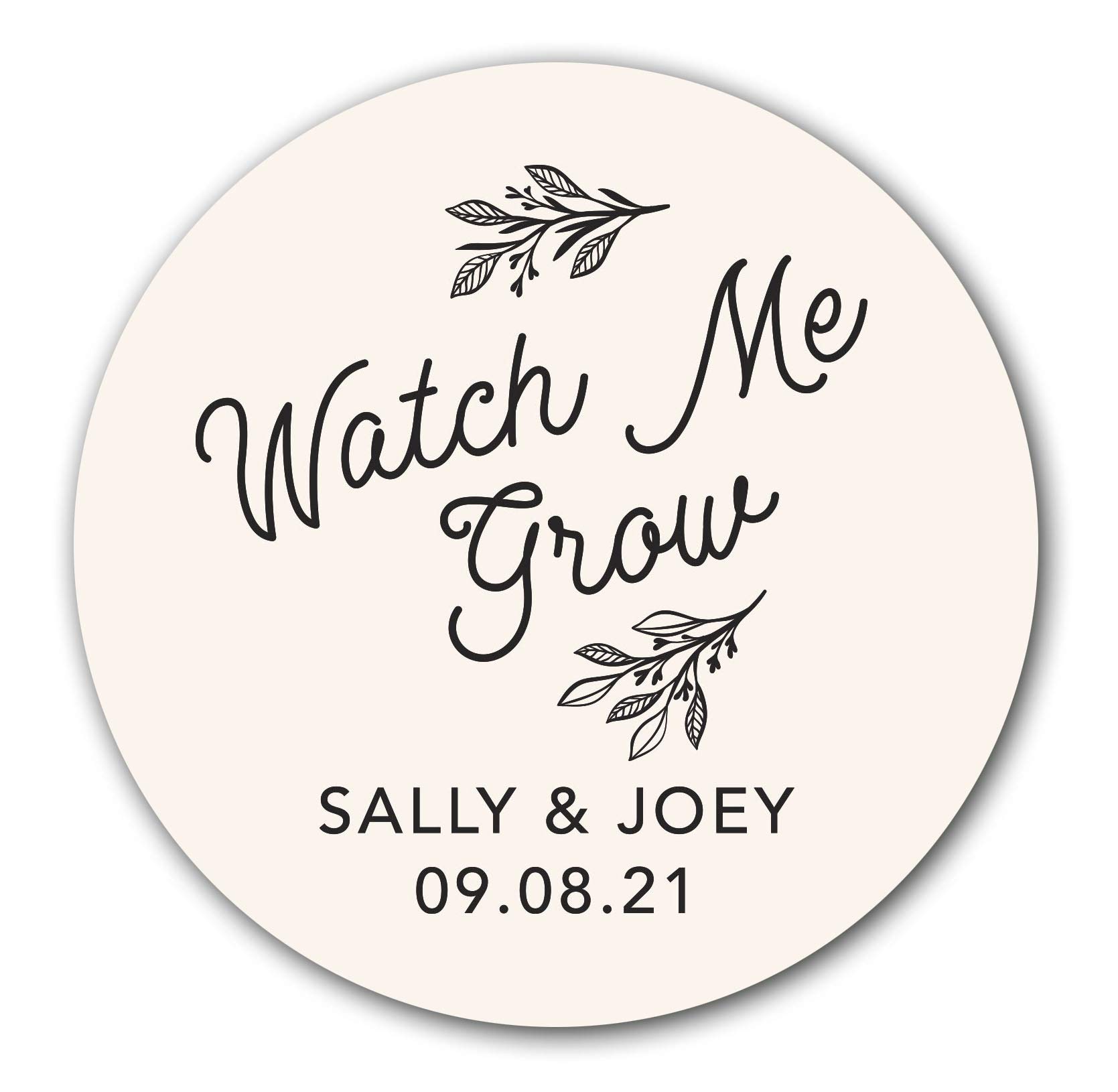 Watch Me Grow Stickers - Greenery & Succulent Wedding Favor Stickers (22:9) - Perfect for DIY Wedding Decor, Plant Lover Gifts & Party Favors