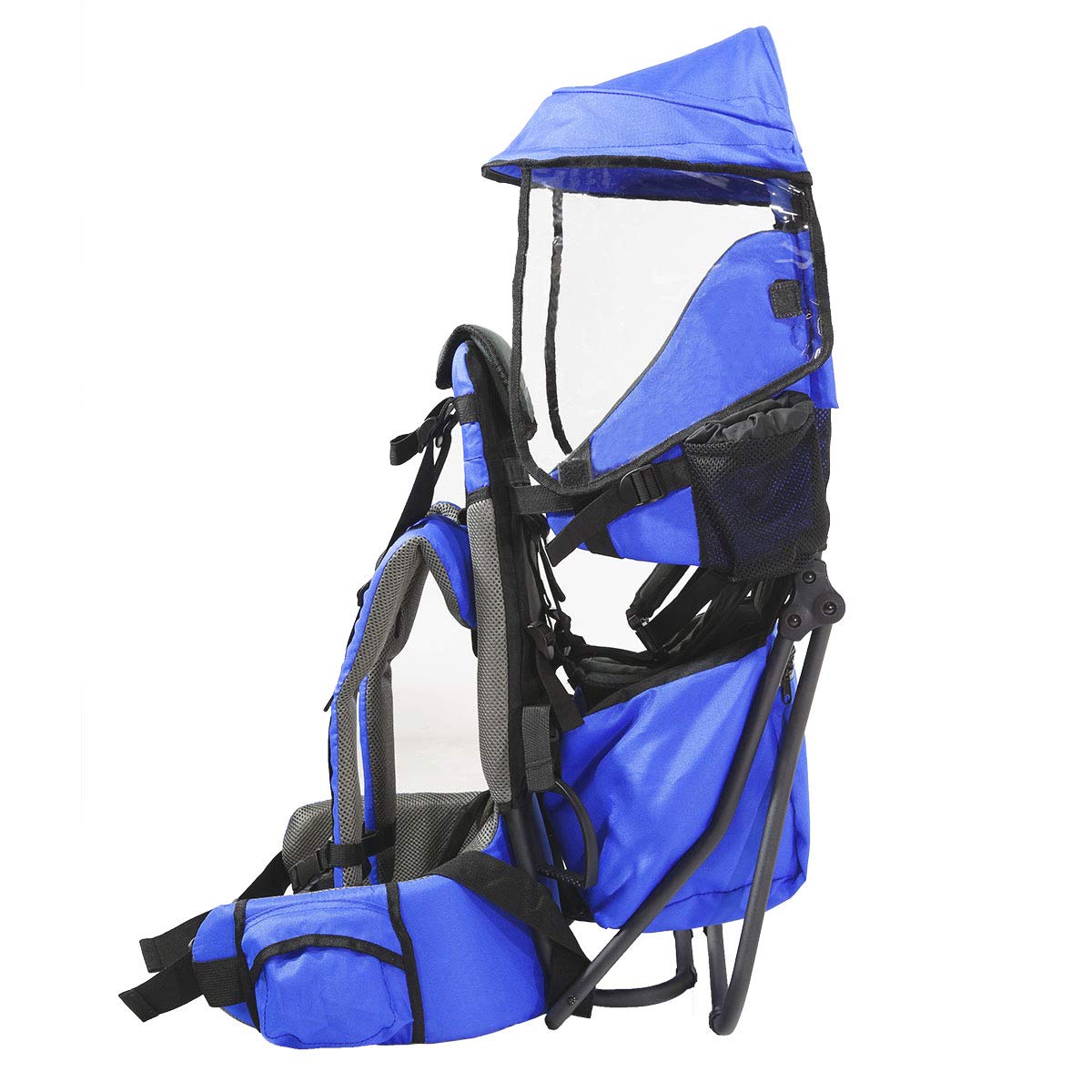 ClevrPlus Blue Cross Country Baby Backpack Carrier - Adjustable & Lightweight Toddler Hiking Backpack with Comfortable Seat, Foldable Frame & Large Capacity - Perfect for Outdoor Adventures, Hiking, Travel & Family Camping