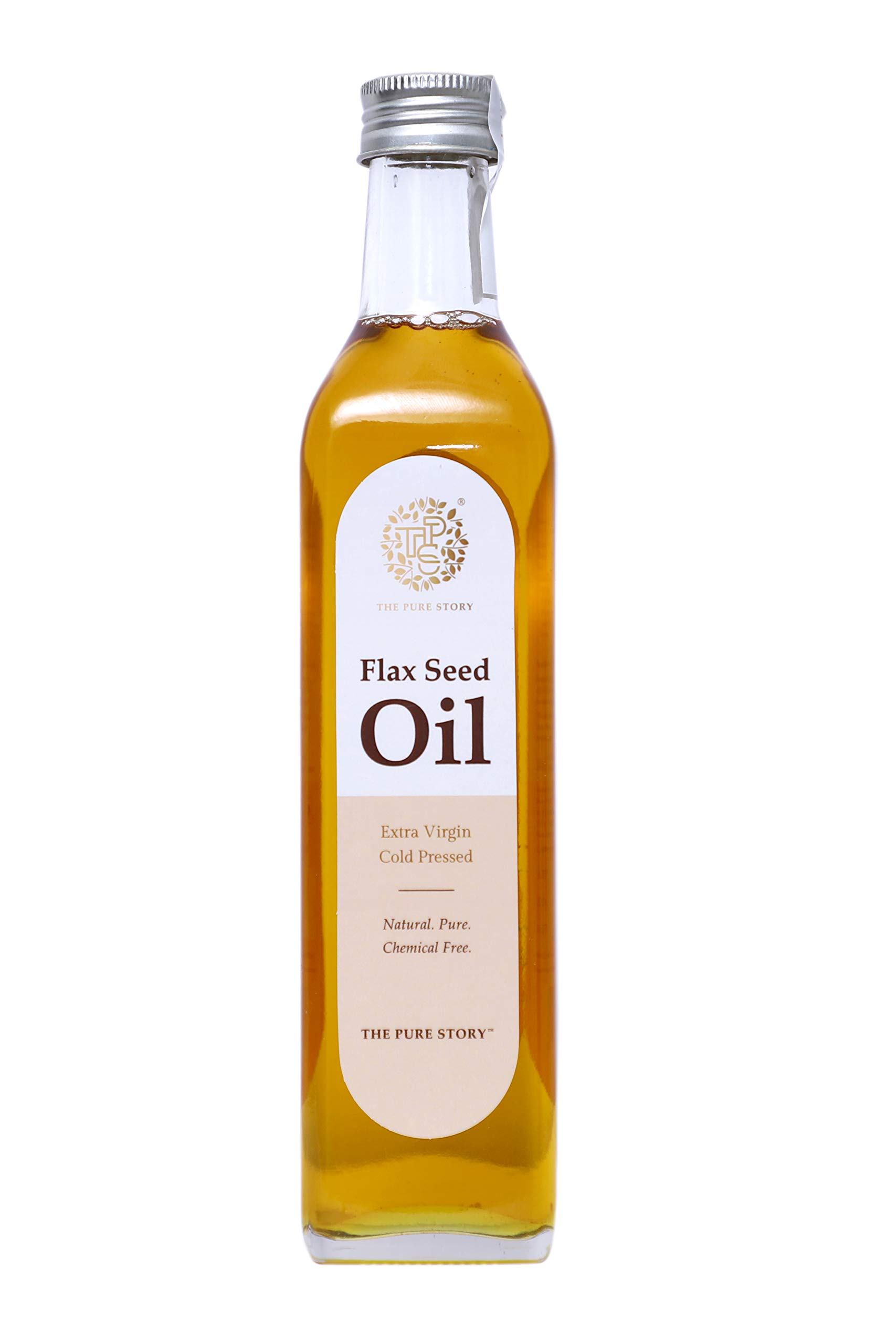 Pure Flaxseed Oil 100% Natural Cold-Pressed | Rich in Omega 3,6,9 Fatty Acids | Organic Hair & Skin Care | Glass Bottle (250ml) | Perfect for Smoothies, Salad Dressings & DIY Beauty Recipes