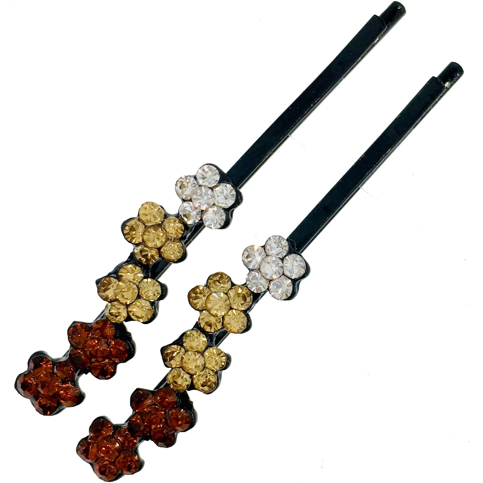 Sparkling Rhinestone Crystal Flower Bobby Pins - Elegant Hair Accessories for Weddings, Parties & Everyday Style