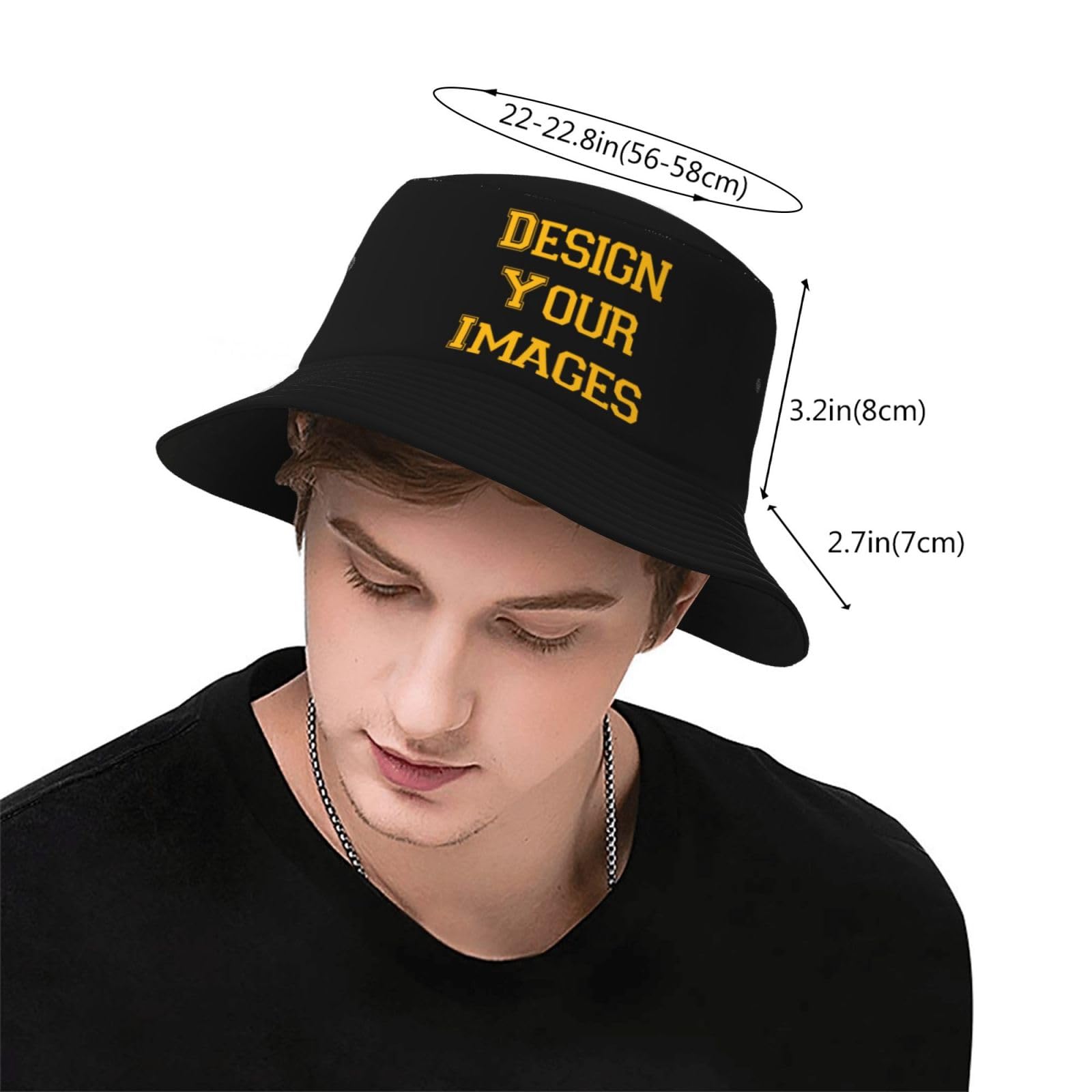 Custom Bucket Hats for Men - Personalized & Embroidered Design Your Own Hat - Summer Sun Protection & Outdoor Activities