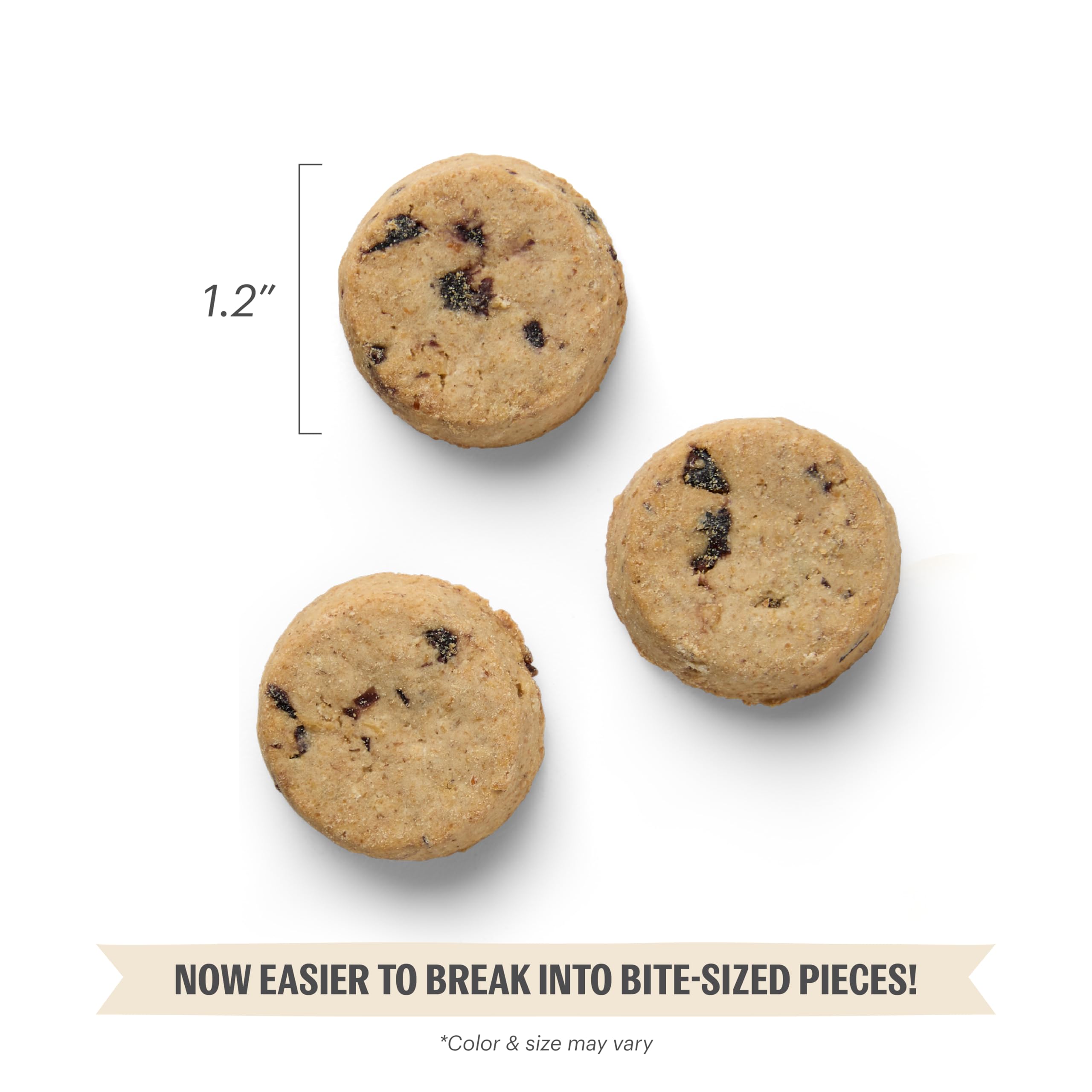 The Honest Kitchen Goat's Milk N' Cookies Dog Treats - Grain Free, Slow Baked with Blueberries & Vanilla, 8 oz Bag - Healthy Snacks for Small & Large Dogs, Training Rewards & Occasional Treats