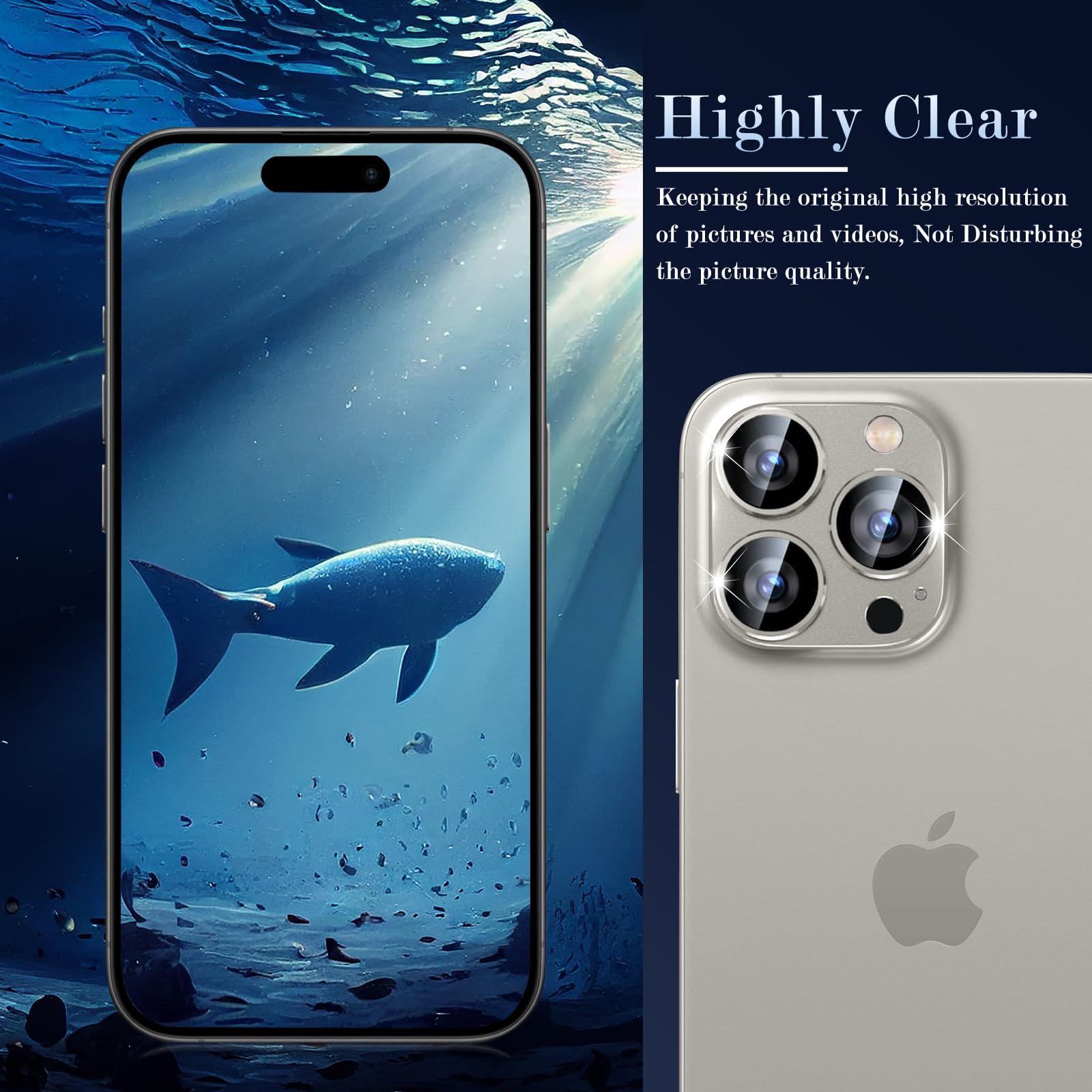 MiRowy iPhone 16 Pro/16 Pro Max Camera Lens Protector - Tempered Glass & Aluminum Alloy Back Camera Cover - Scratch Resistant Protection for iPhone 16 Pro/16 Pro Max (Gray) - Perfect for Outdoor Photography & Travel Protection
