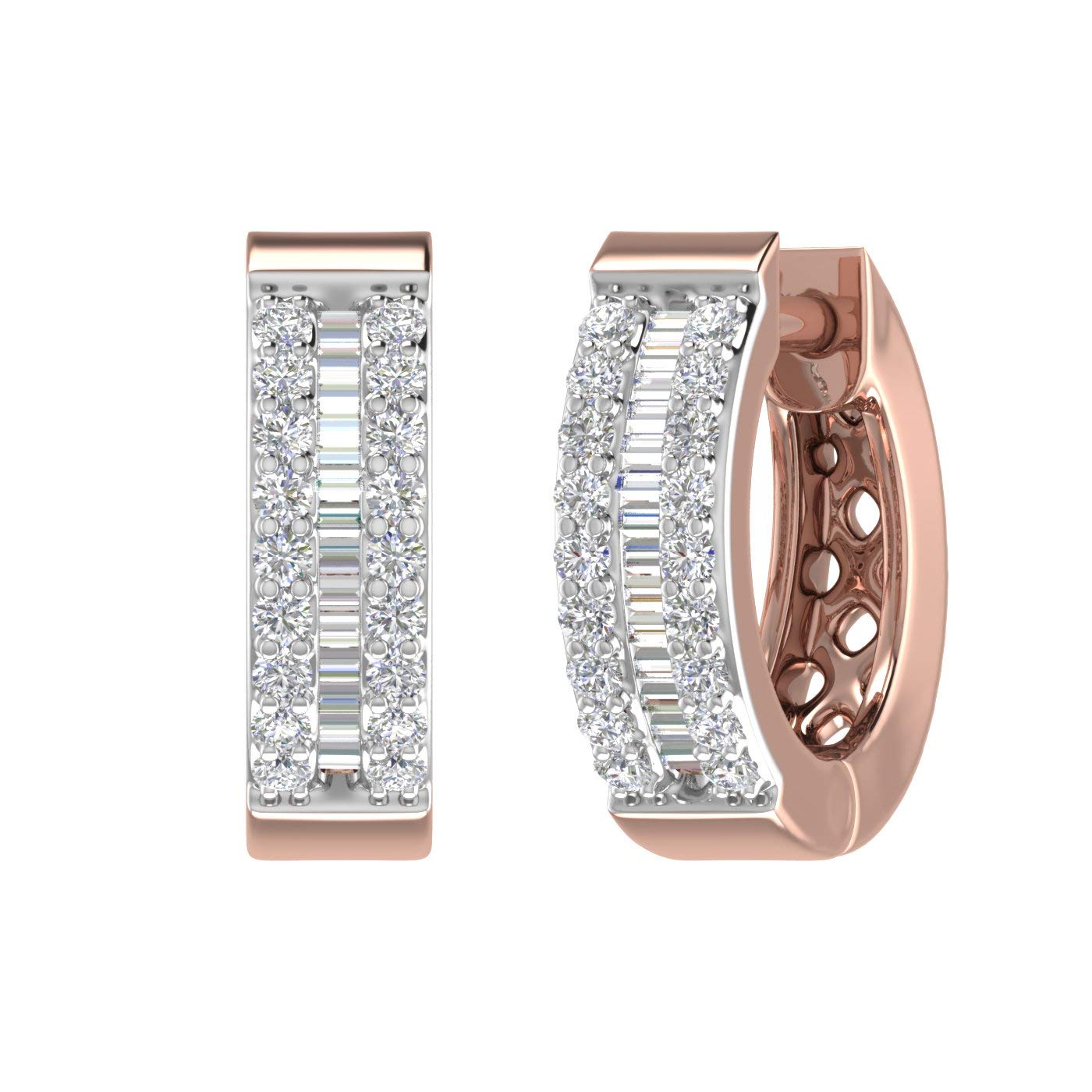 1/4 Carat Diamond Hoop & Huggie Earrings in 10K Gold or 950 Platinum - Elegant Everyday Jewelry for Women, Perfect for Work, Date Night & Special Occasions