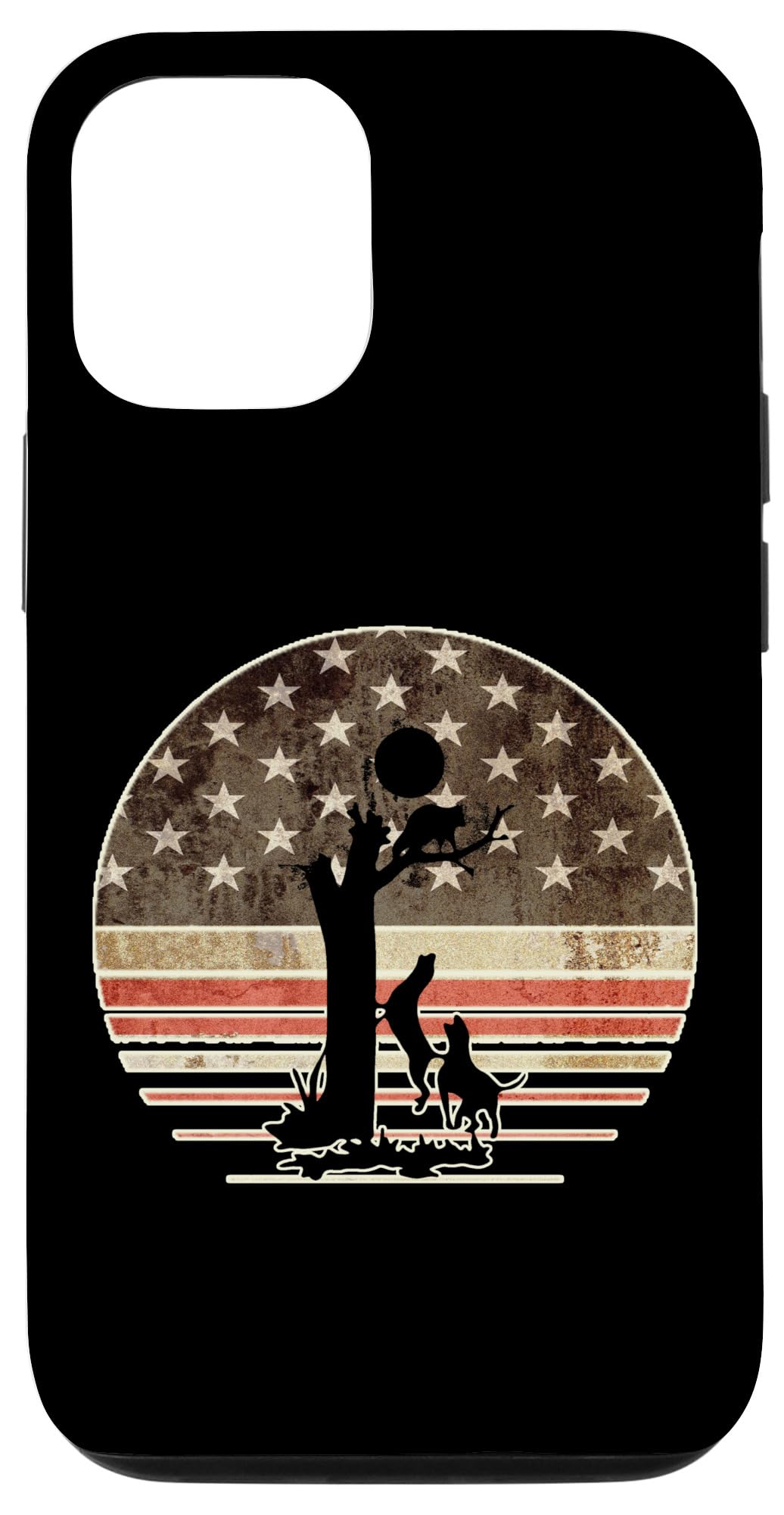 Patriotic Coon Hunting Dogs American Flag iPhone 12/12 Pro Case - Durable Protective Cover for Outdoor Adventures, Hunting, and Daily Use