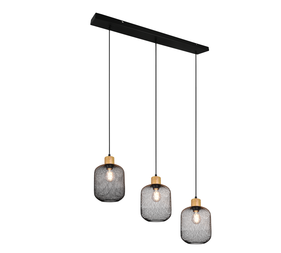 Calimero 3Lt Linear Pendant Light - Modern LED Hanging Fixture for Kitchen Island, Dining Room & Living Room Lighting