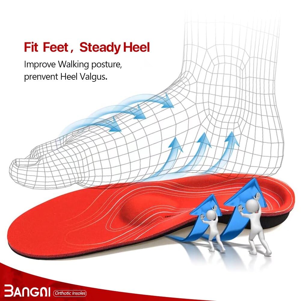 3ANGNI Orthotic Arch Support Insoles for Plantar Fasciitis Relief - Flat Feet, High Arch & Pronation Correction - Metatarsalgia Pain Relief Inserts for Men & Women - Perfect for Running, Walking & Work Shoes
