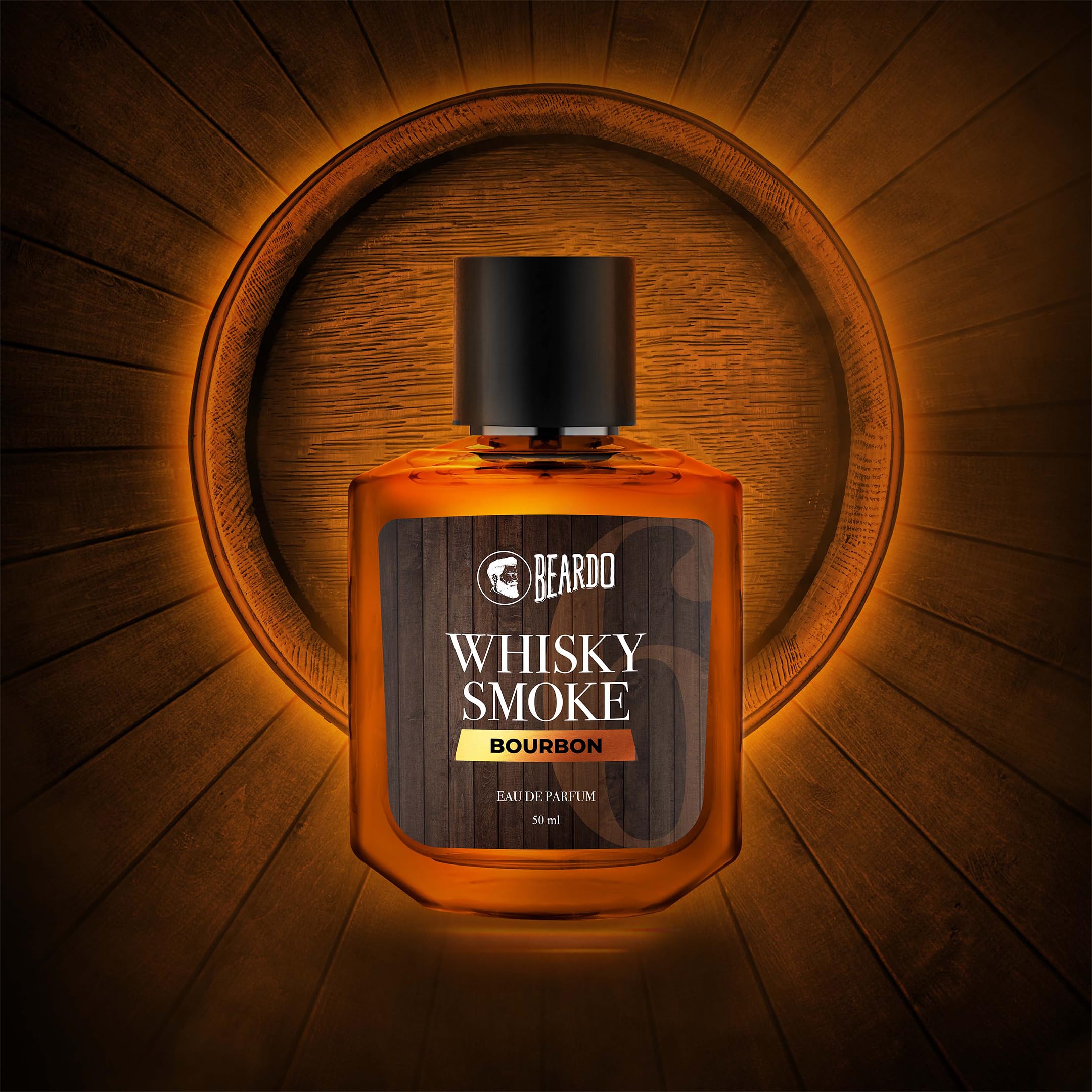 Beardo BOURBON Whisky Smoke Cologne for Men - 50ml Eau de Parfum | Oriental Woody Leather Fragrance | Long Lasting Perfume Spray | Best Date Night & Valentine's Day Gift for Husband, Boyfriend | Perfect for Evening Events, Romantic Dinners & Special Occasions