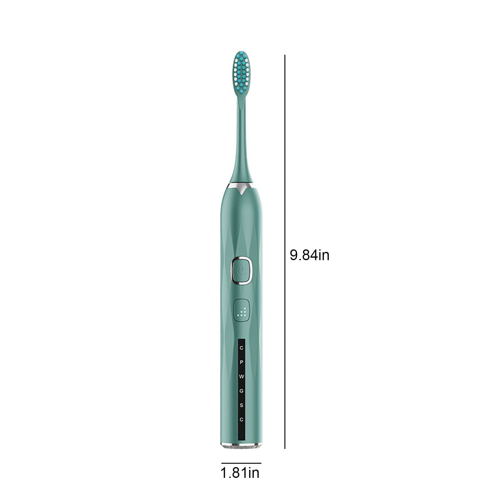 Sonic Electric Toothbrush for Adults - 5 Cleaning Modes, Smart Timer, USB Rechargeable with 2 Replacement Brush Heads - Perfect for Travel, Home & Office Use (Green)