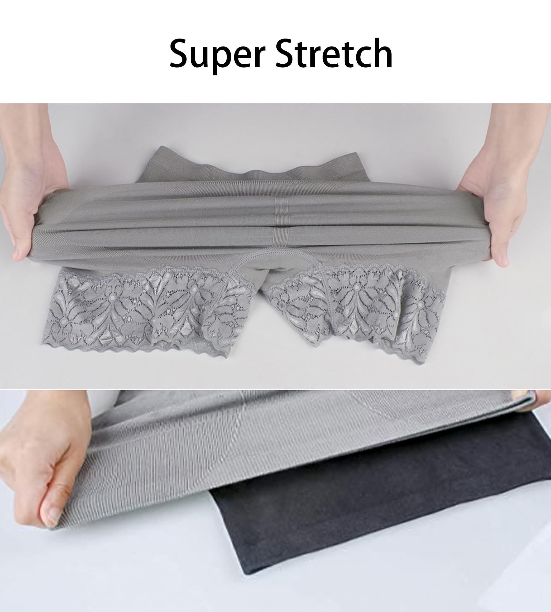 iloveSIA Women's Lace Slip Shorts 3-Pack - Comfortable Boyshort Underwear for Dresses, Anti-Chafing Safety Pants, Breathable Cotton Panties - Perfect for Summer, Skirts & Daily Wear
