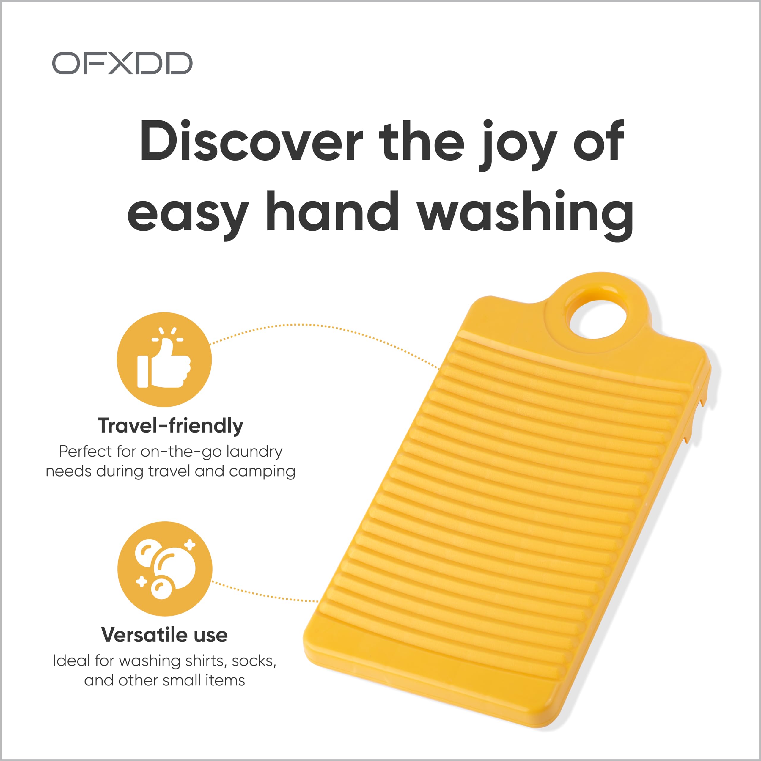 Mini Plastic Washboard for Hand Washing Clothes - Non-Slip Laundry Washboard for Shirts, Socks & Delicates - Compact Travel & Camping Washboard (2 Pack) - Perfect for RV Trips, Dorm Life & Off-Grid Living