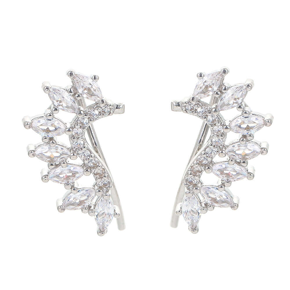16G Cartilage Linear Flower Ear Clip Ear Cuff - Boho Chic Earring for Women | Perfect for Parties, Weddings & Everyday Wear (HSPJ19124)