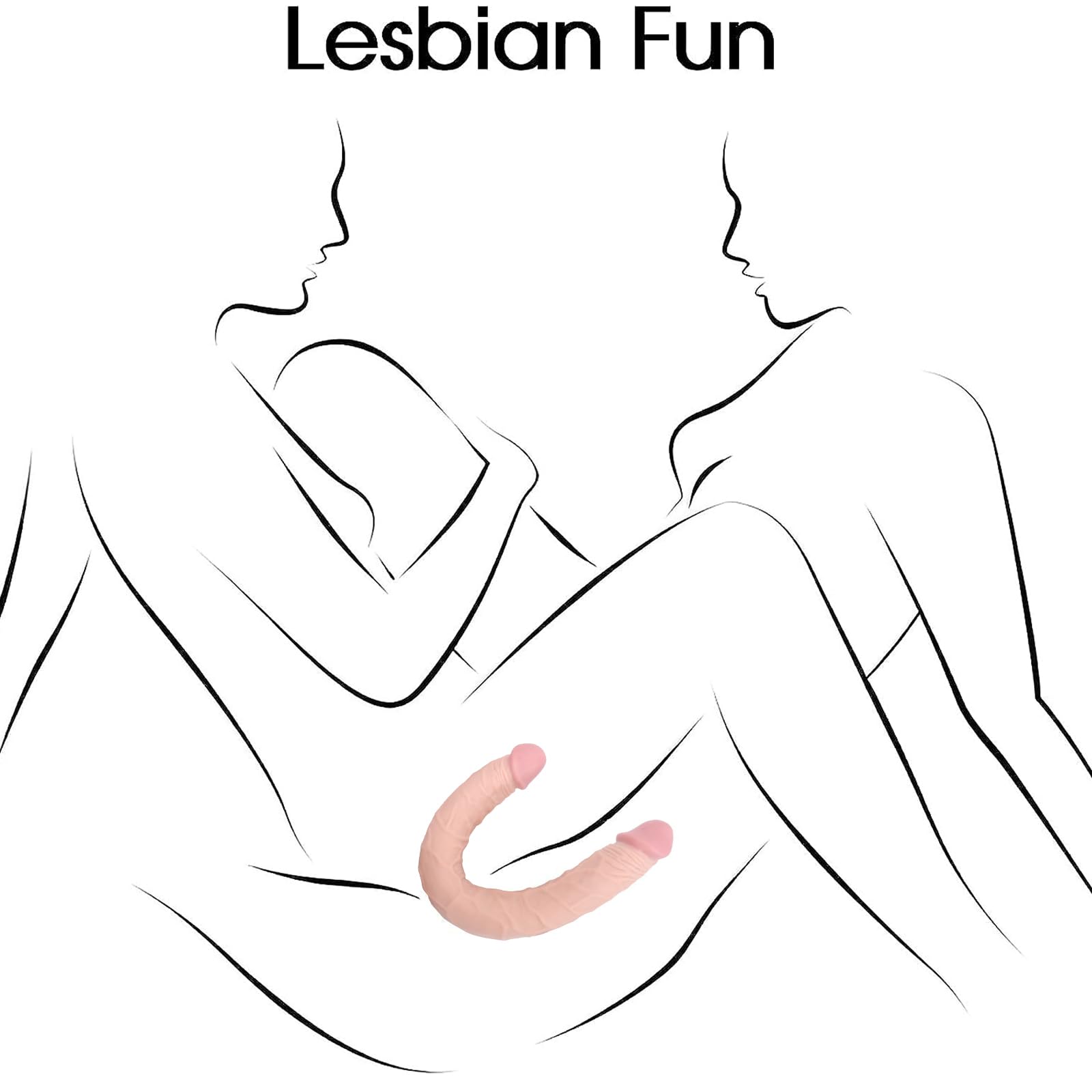 14.5 Inch Realistic Double Ended Dildo - Dual-Sided Silicone Penis Toy for Anal & Vaginal Stimulation | Adult Sex Toys for Women, Couples & Lesbians | Perfect for Solo Play, Partnered Fun & BDSM Scenes