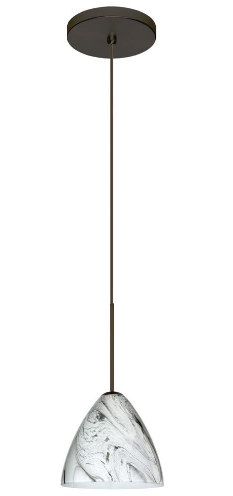 1XT-1779MG-BR Art Glass One Light Pendant - Mia Collection Bronze/Dark Finish - Elegant Dining Room & Kitchen Island Lighting