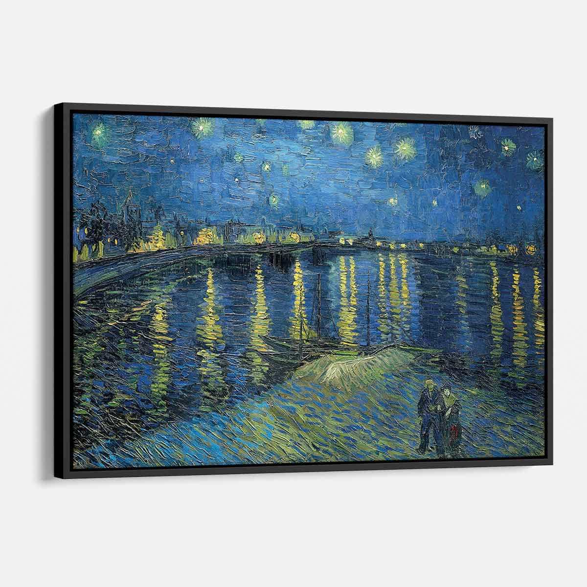 Blue Starry Night Wall Art Canvas Print - Van Gogh Inspired Galaxy Decor for Living Room, Bedroom & Office | Modern Home Decor Gift Idea