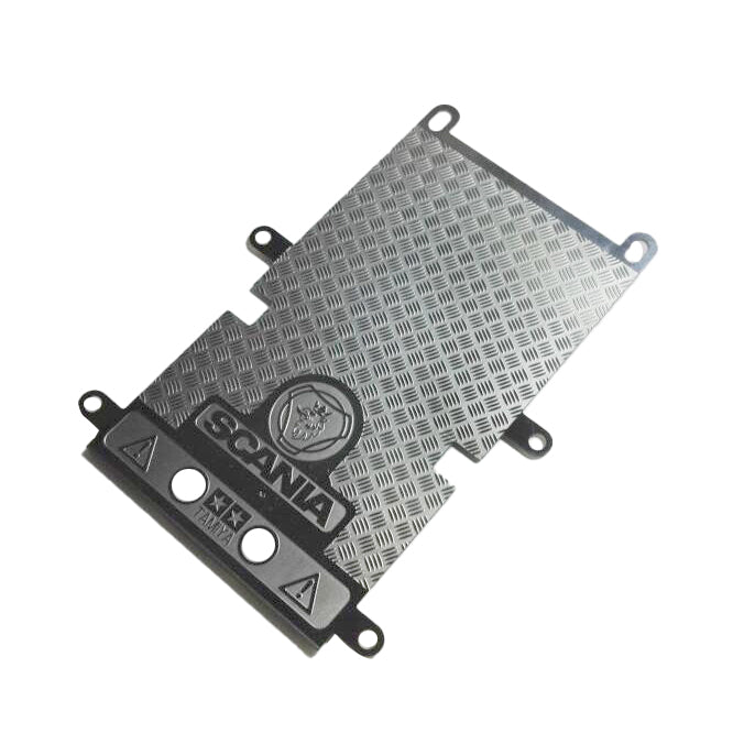 1/14 Scale Metal Anti-Skid Plate for TAMIYA RC Tractor R470 R620 Truck Models - Universal Upgrade Part for Custom RC Cars - Perfect for Off-Road Racing & Heavy-Duty Simulation