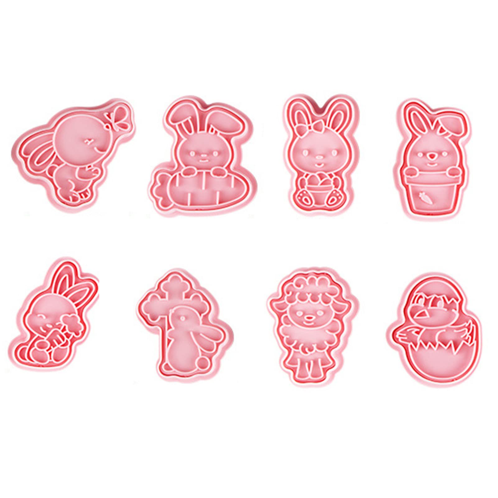 8Pcs Easter Pastry Molds Set - Food Grade Silicone Baking Molds, Reusable Cookie Cutters & Biscuit Templates for DIY Desserts - Perfect for Easter Baking, Cupcake Decorating, and Holiday Party Treats